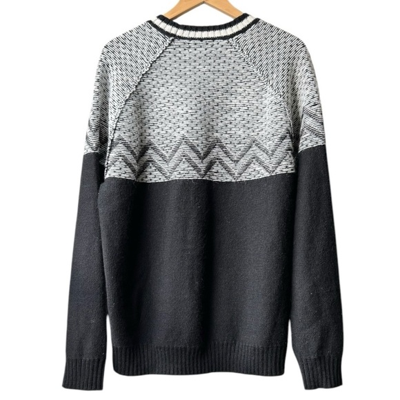 Bonobos SLIM FIT REVERSE FAIR ISLE SWEATER IN SNOW Gray/ BLACK Sz XL - Picture 9 of 15